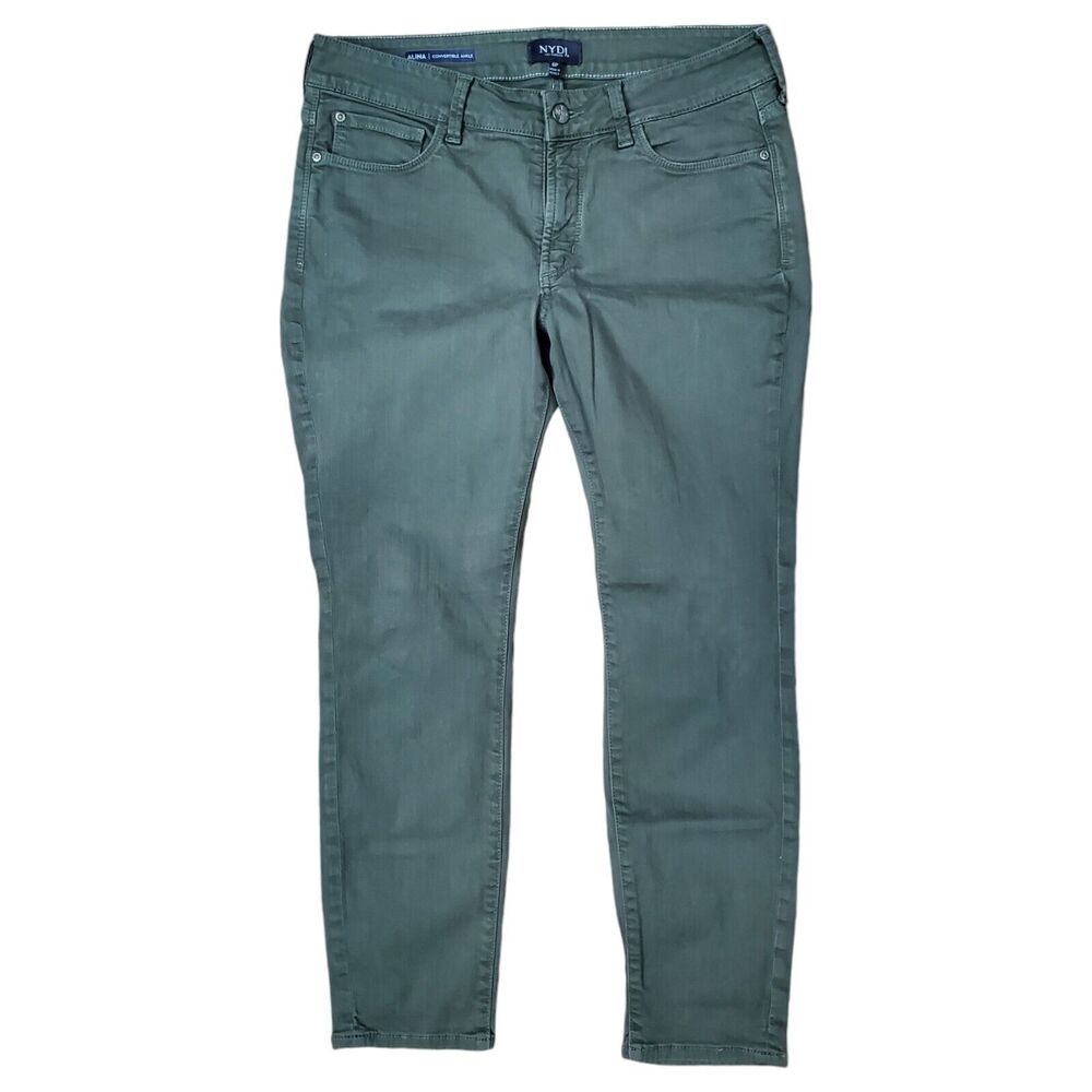 NYDJ Jeans ALINA Womens 6P Green Casual Convertible Ankle Outdoor Denim